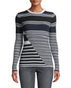 Desmond Crewneck Long-sleeve Multi-striped Merino Wool