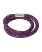 Stardust Convertible Crystal Mesh Bracelet/choker, Light Purple