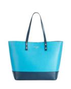 Beckett Colorblock Leather Tote Bag, Sea Blue/deep