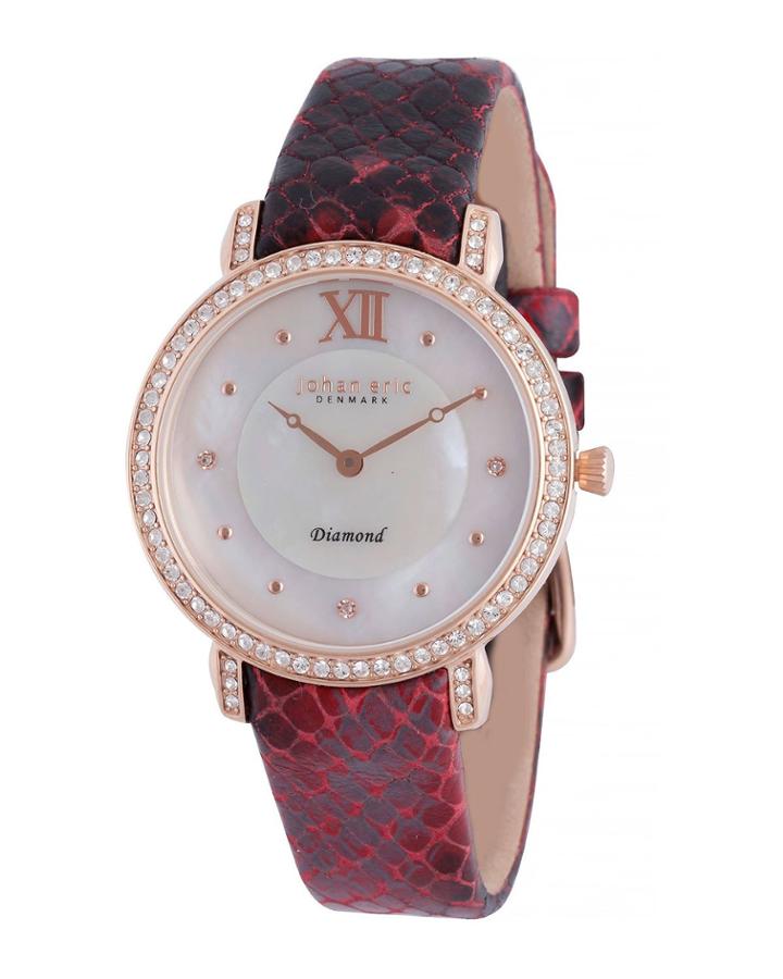 Ribe Quartz Diamond Burgundy Leather