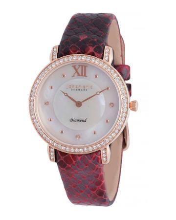 Ribe Quartz Diamond Burgundy Leather