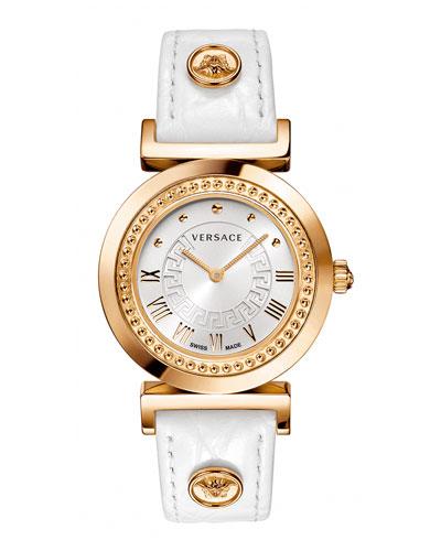 35mm Vanity Round Watch W/ Leather