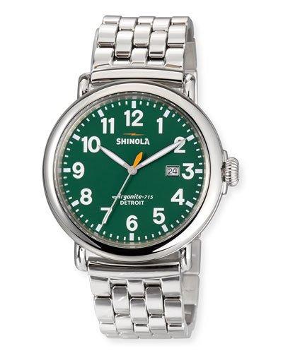 47mm Men's Runwell Stainless Steel Watch, Green