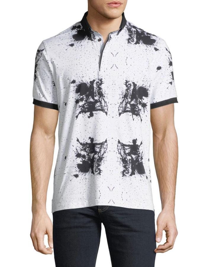 Shaped Fit Splatter-paint Polo