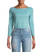 3/4-sleeve Crop Top