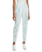 Pleat-front Cuffed-hem Tapered Floral-print Fil Coupe Pants