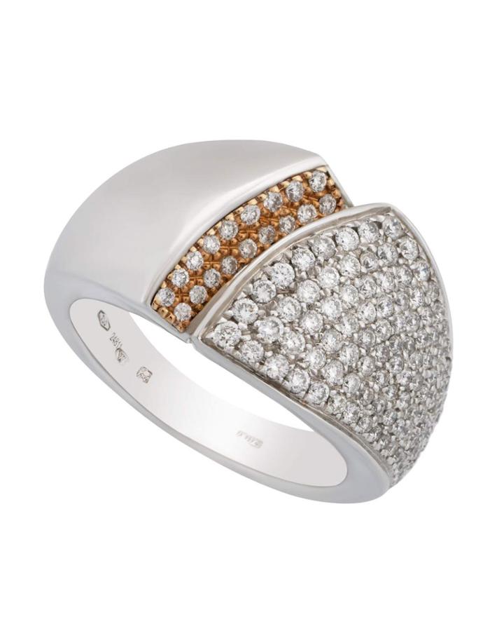 18k White Gold Tapered Diamond Ring,