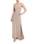 Metallic Knit Long Dress W/