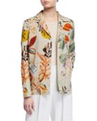 Jolisa Fiore-print Button-front