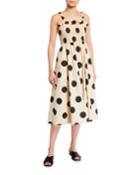 Polka Dot Smocked Fit-&-flare Dress