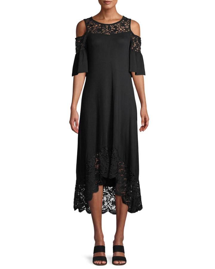 Cold-shoulder High-low Dress W/