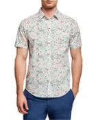 Men's Short-sleeve Dot Fish Print Button-down