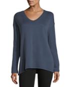 Cotton-blend V-neck