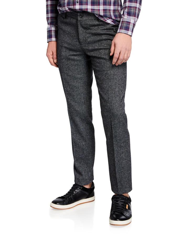 Men's Donegal Tweed Straight Pants, Gray