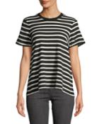 Striped Split-back Knit Tee