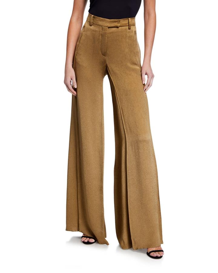 Silk-blend Wide-leg Trousers