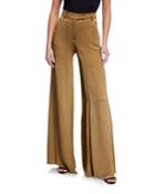 Silk-blend Wide-leg Trousers