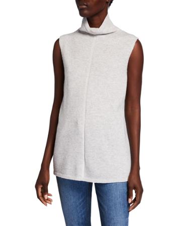 Vanise Mock-neck Sleeveless Cashmere