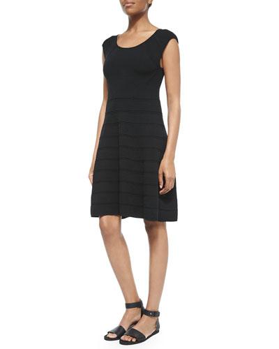 Textured-stripe Stretch Jersey Dress