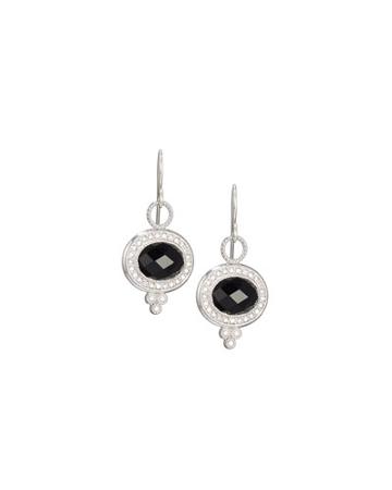 18k Onyx & Diamond Oval Earring Charms