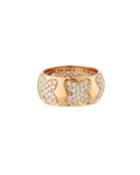 18k Rose Gold Diamond Multi-clover Ring,