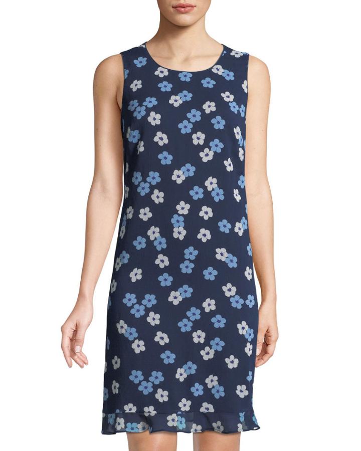 Floral Chiffon Flounce-hem