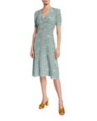 Paula Printed Silk V-neck Dress