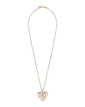Estate 18k Happy Amore Floating Diamond Pendant Necklace