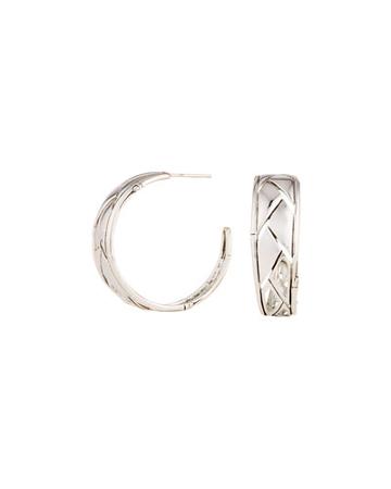 Silver Bamboo Shoot Hoop Earrings