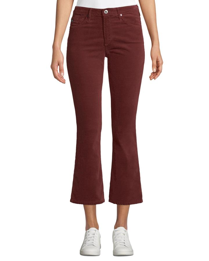 Jodi Velvet Cropped High-rise Flare Jeans
