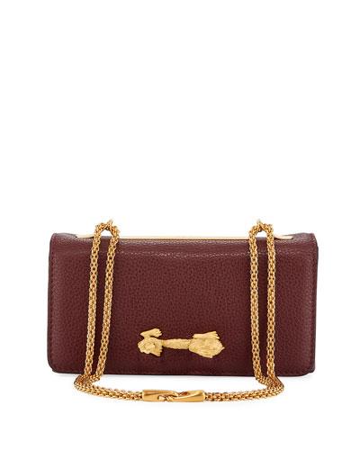 Dragon Zodiac Pebbled Shoulder Bag, Rubin