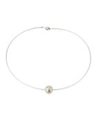 18k White Gold South Sea Pearl Wire Necklace