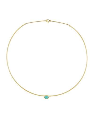 Jaipur 18k Single-stone Turquoise Collar Necklace