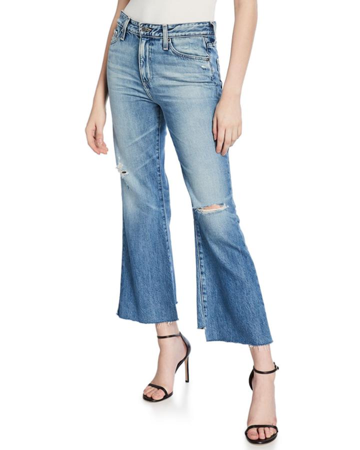 Quinne Cropped High-rise Distressed Jeans