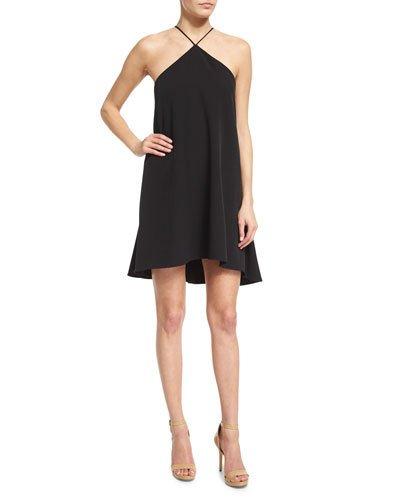 Halter-neck Cascade-back Dress