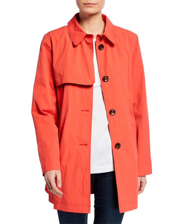 Short Pleated Trench Coat