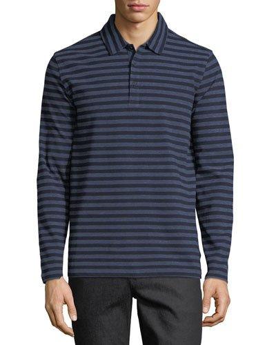 Long-sleeve Striped Polo