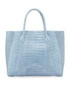 Nancy Gonzalez Crocodile Medium Tote Bag, Light Blue, Women's, Blue Am8