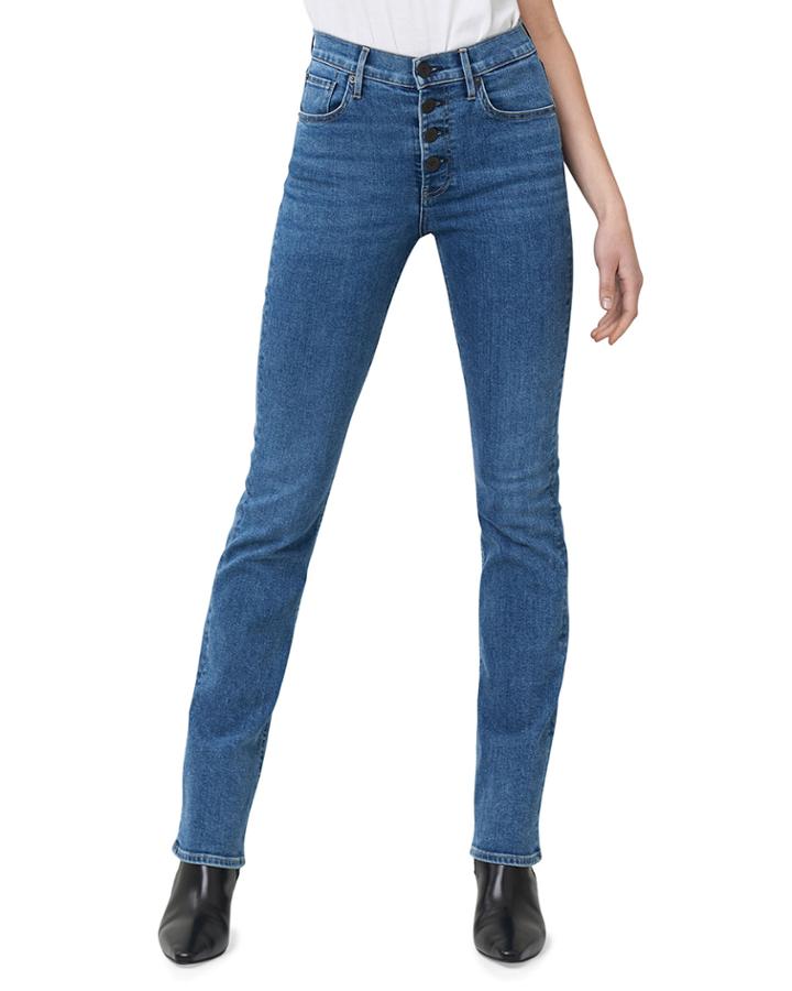 Poppy Slim Boot-cut Jeans With Button Fly