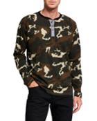 Men's Waffle Knit Henley W Chambray