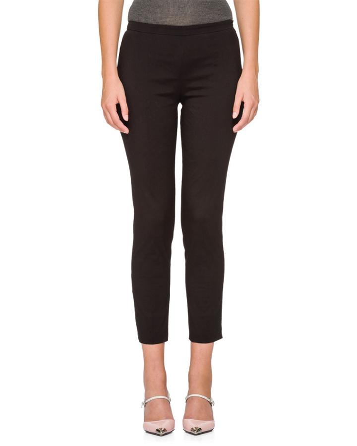 Flat-front Straight Cropped Pants
