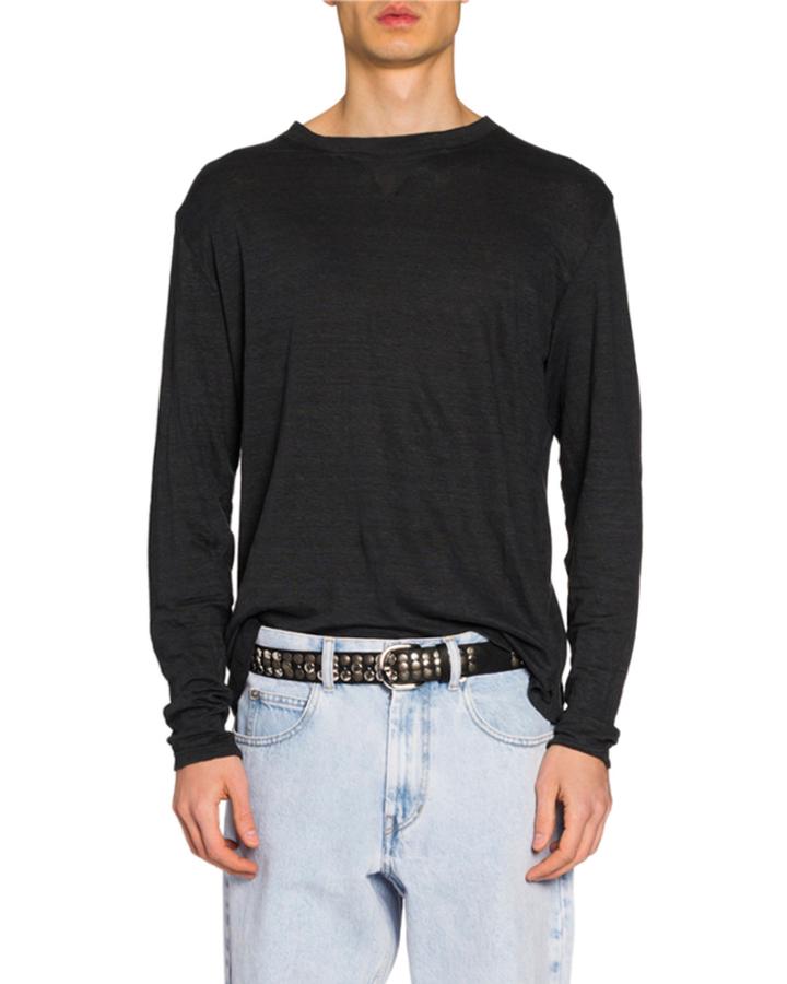Men's Slub Linen Long-sleeve T-shirt