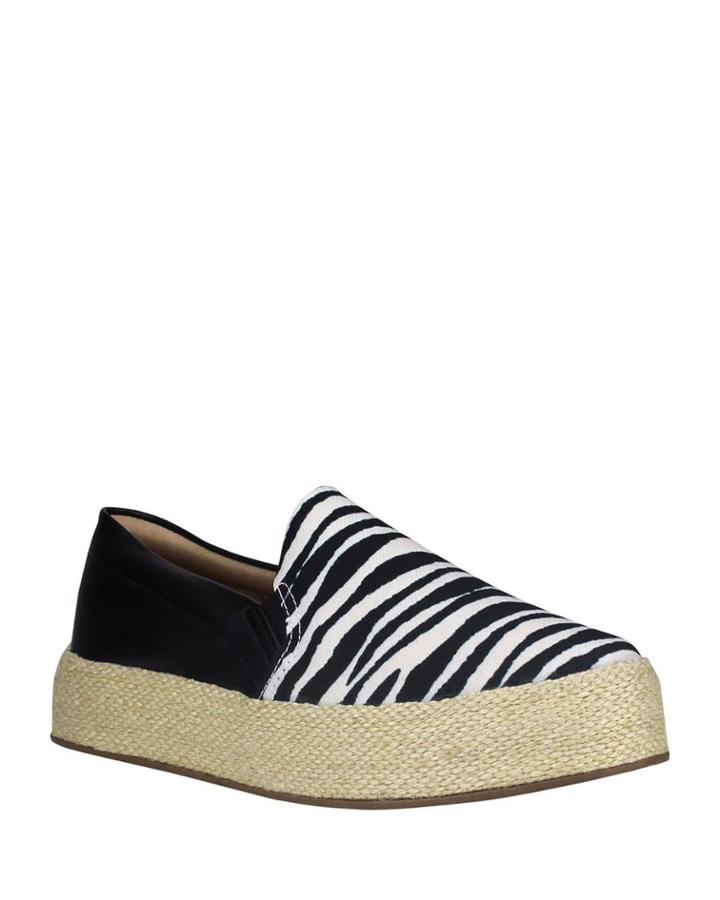 Zebra-print Canvas Slip-on