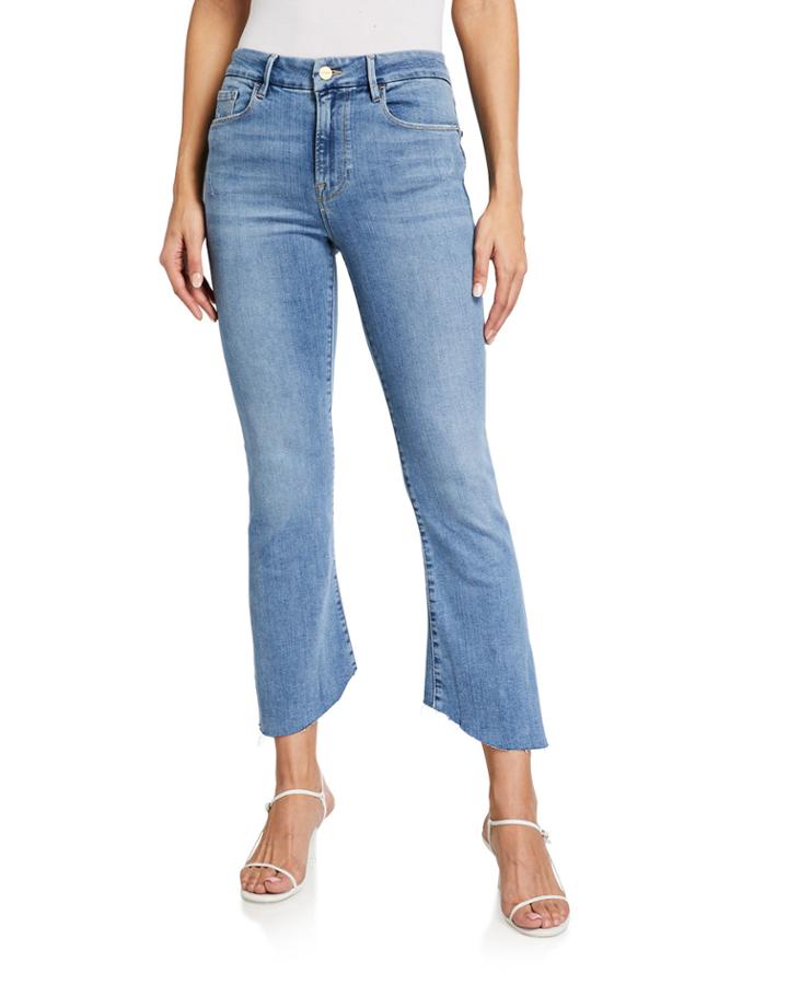 Le Cropped Mini Boot-cut Jeans With Back Triangle Gusset