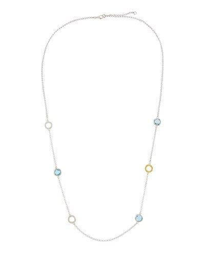 Galapagos Long Two-tone Blue Topaz Station Necklace