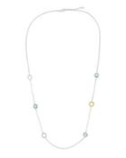 Galapagos Long Two-tone Blue Topaz Station Necklace