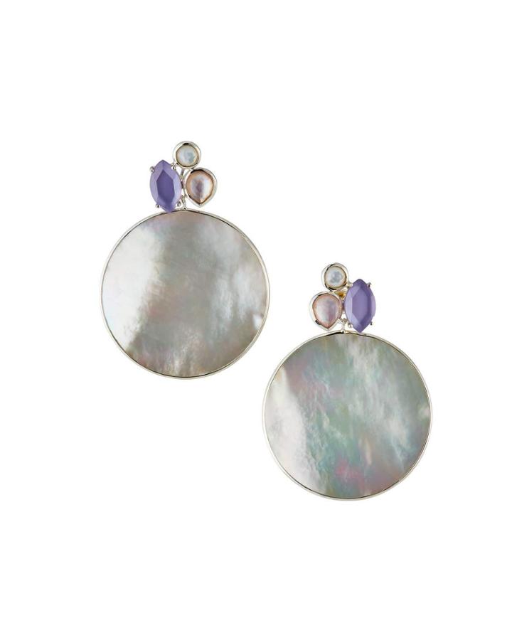 Wonderland Drop Earrings W/ Marquise Stones & Shell, Primrose
