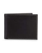 Boxed Leather Bifold Wallet, Black Harness