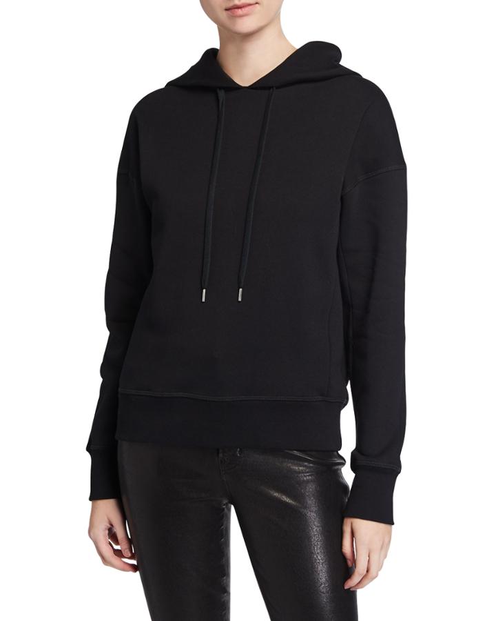 Hoodie Sweatshirt With Leather