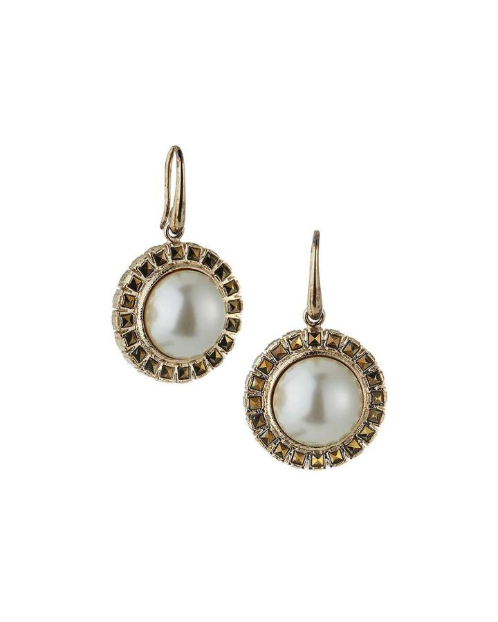 Rockstud Pearly Drop Earrings